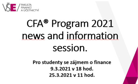 CFA Program 2021 – pro zájemce o FINANCE
